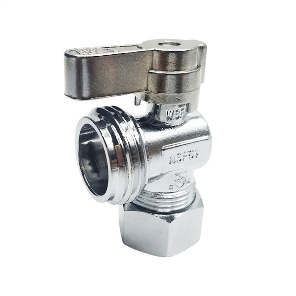 Thrifco Plumbing 5/8 Inch Comp x 3/4 Inch Male GHT x 1/4 Inch Turn Washing Machine Valve 9415102 - main